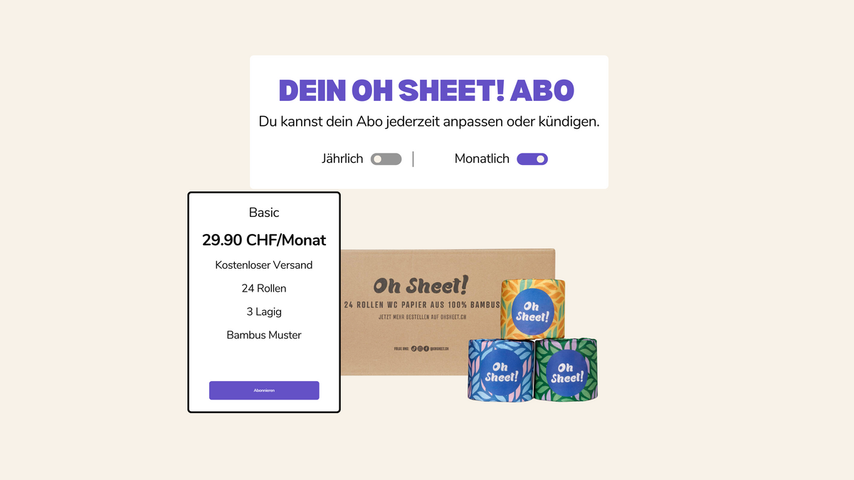 Bequemlichkeit und Nachhaltigkeit: Oh Sheet! Toilettenpapier-Abo in der Schweiz